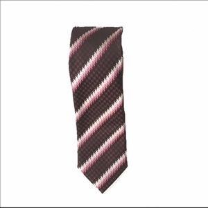 Via Regina silk Italian tie striped pink purple
